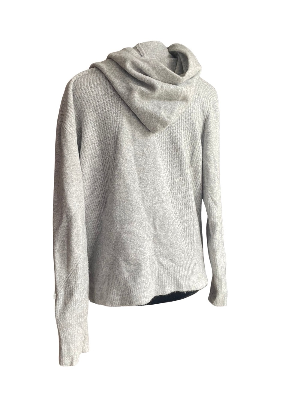 Time and Tru Heather Gray Hooded Pullover Sweater - Picture 2 of 4